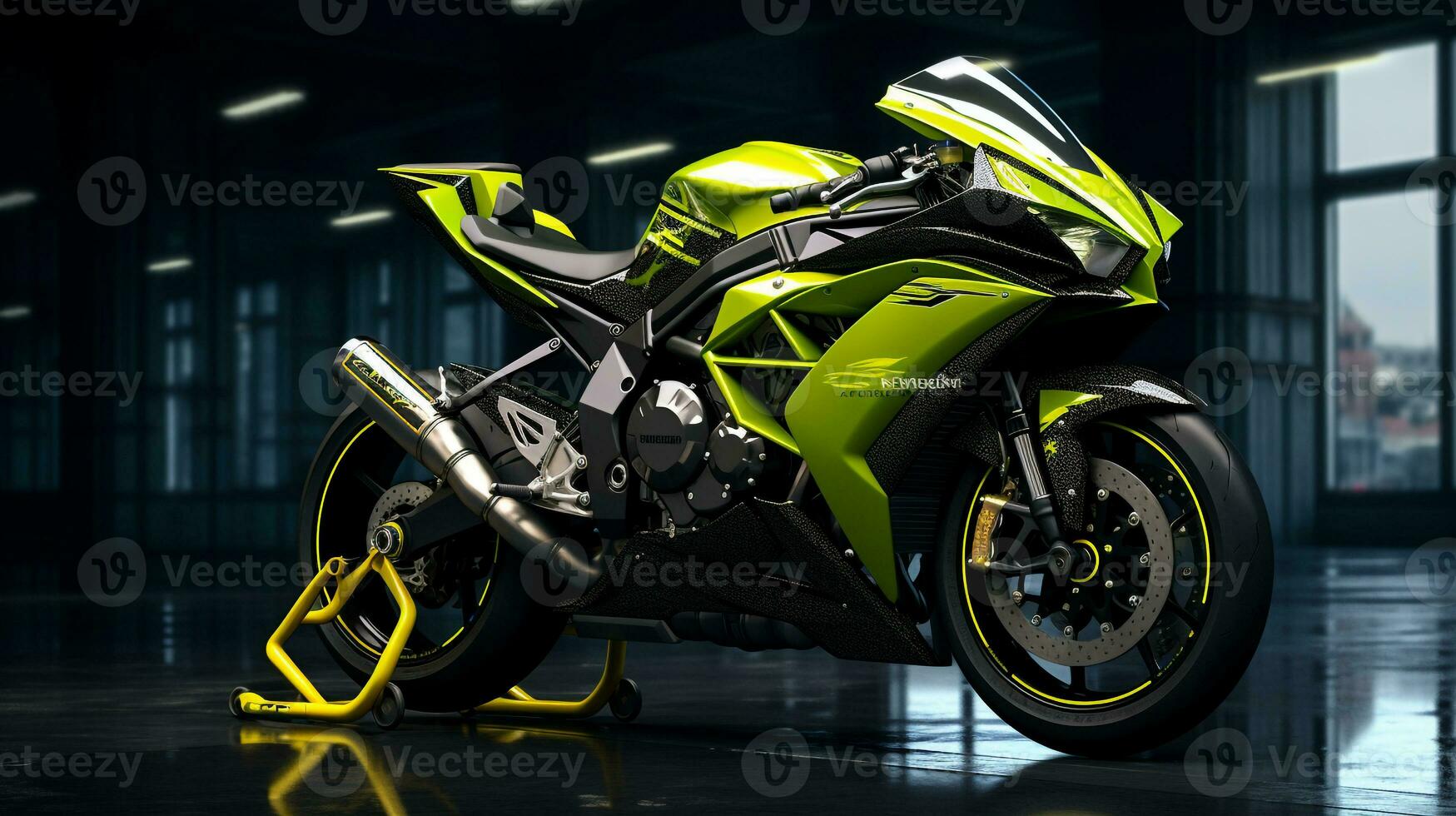 Photo of sportbike motorcycle. Generative AI