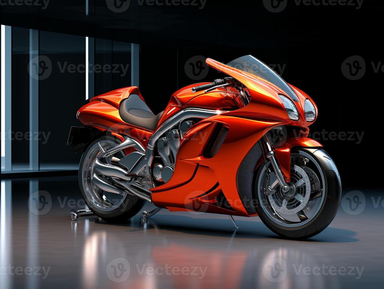 Photo of sportbike motorcycle. Generative AI