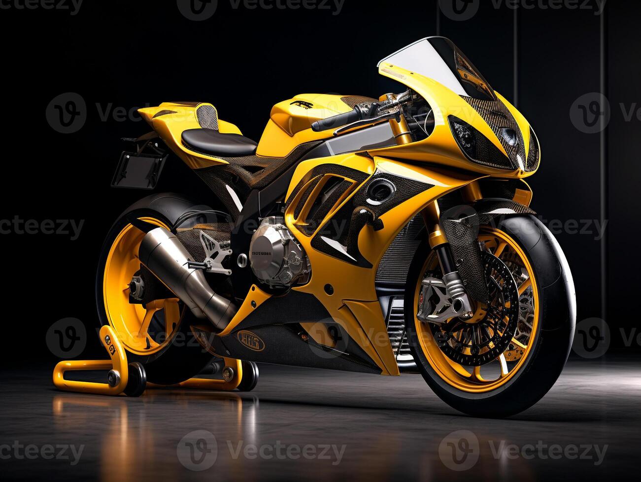 Photo of sportbike motorcycle. Generative AI