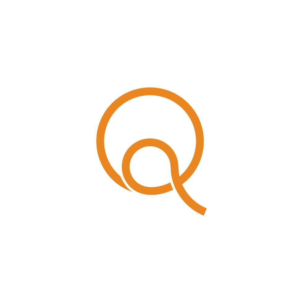 letter q loop circle thread rope logo vector