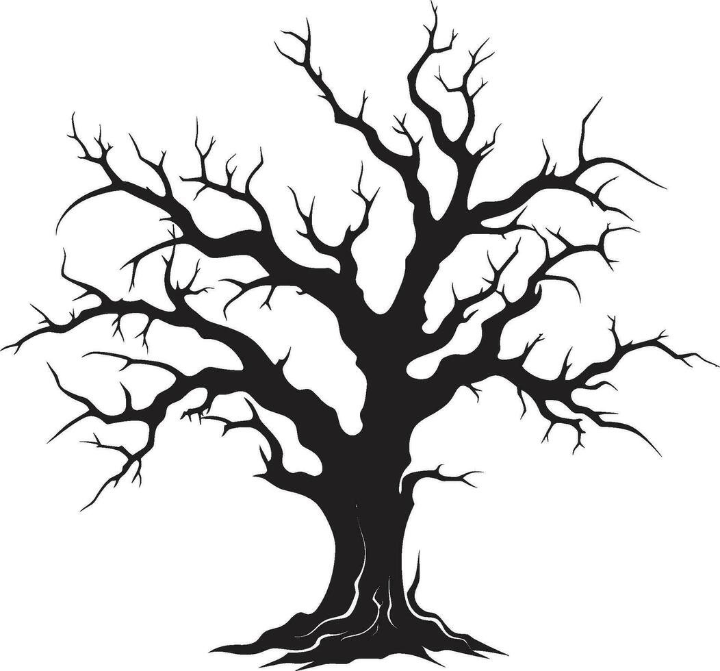 constante recuerdos silencio final de un muerto árbol en vector ecos de elegancia un negro vector tributo a un muerto árbol