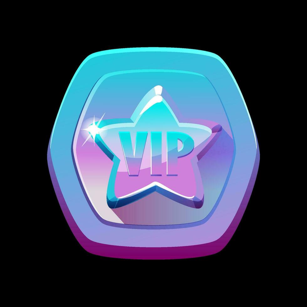 VIP Insignia con un estrella. vector diseño