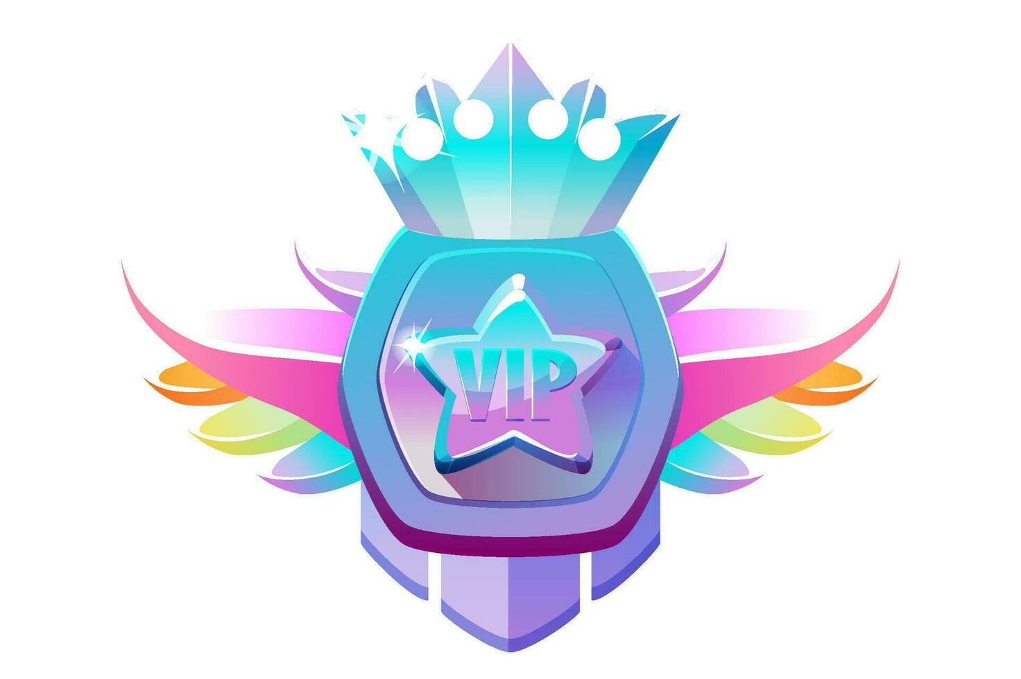 VIP badge with star and crown Vector Design