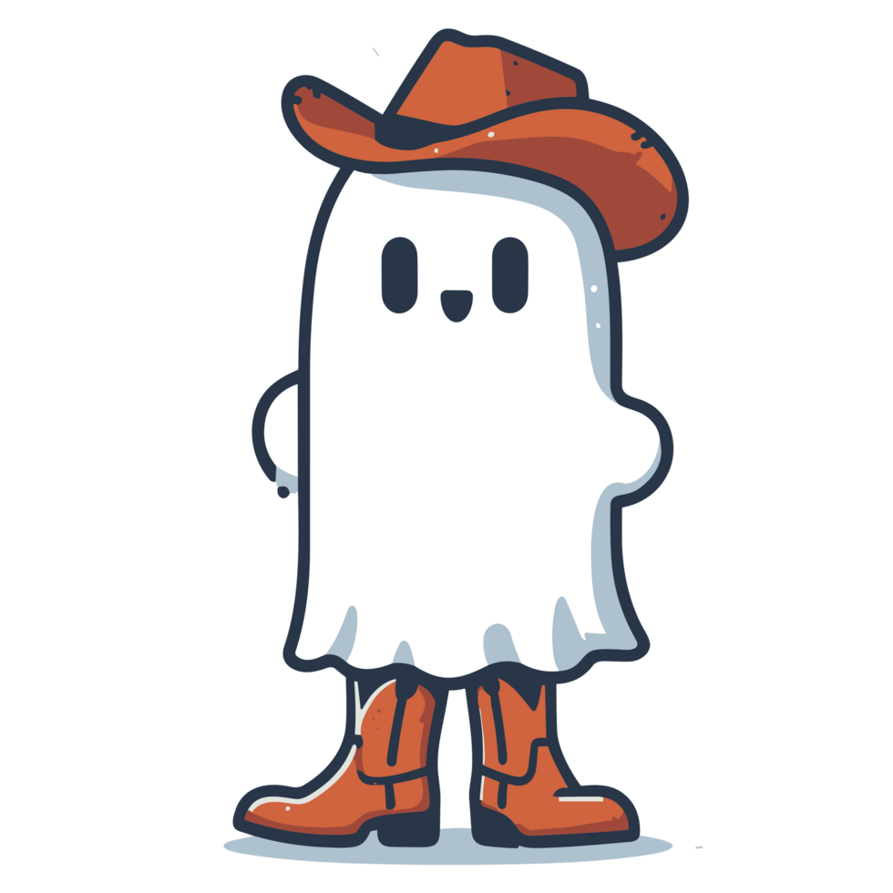 Beautiful Halloween Boo Wearing Hat - Ai Generative png
