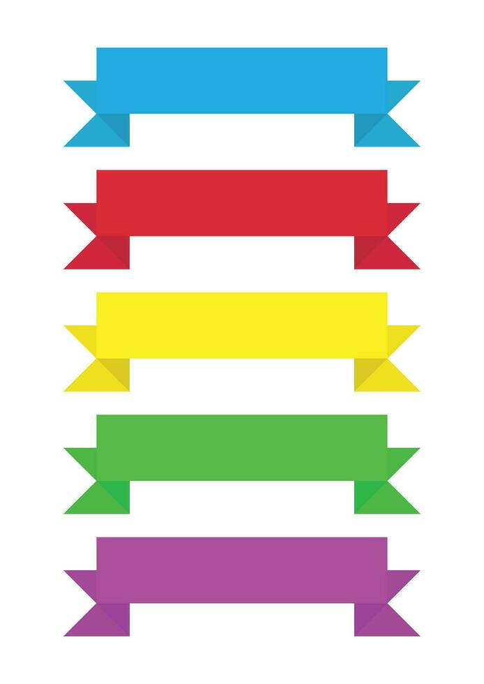 colorful ribbons in flat design. vectors