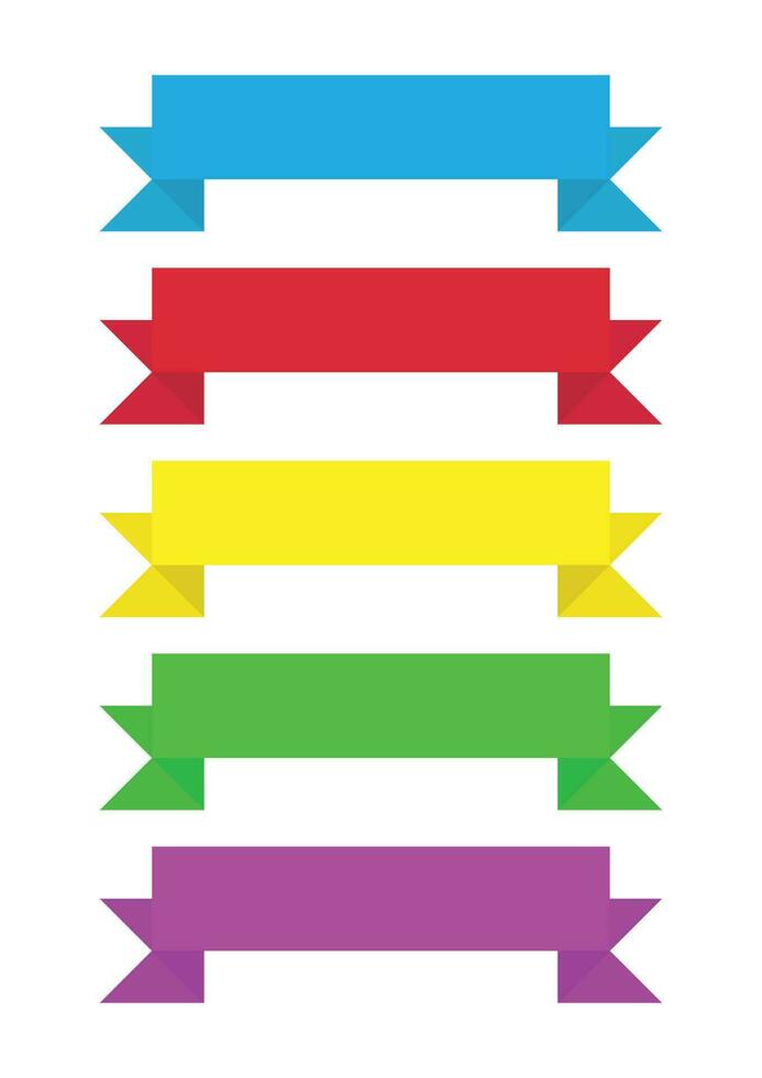 colorful ribbons in flat design. vectors