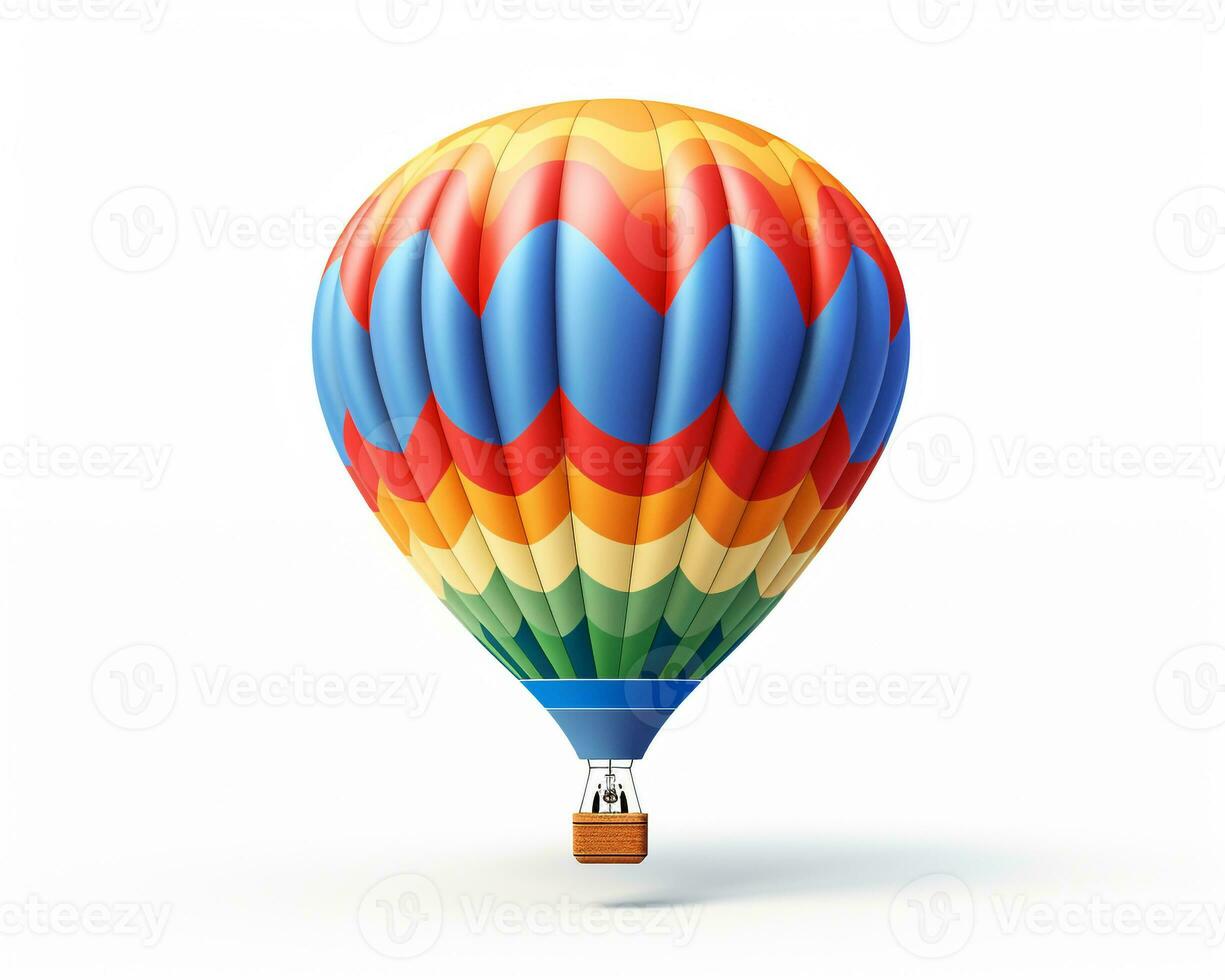 Hot Air Balloon on white background. Generative AI photo