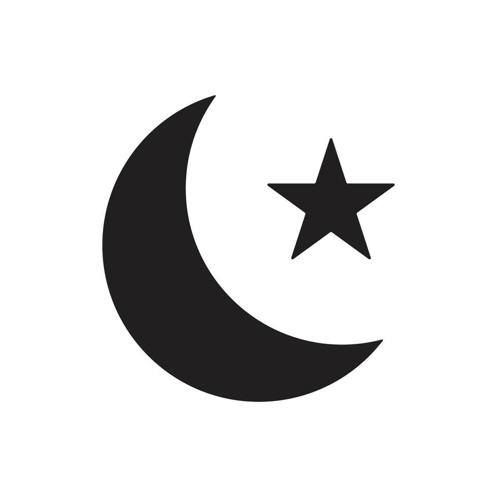 Moon star icon isolated vector illustration.