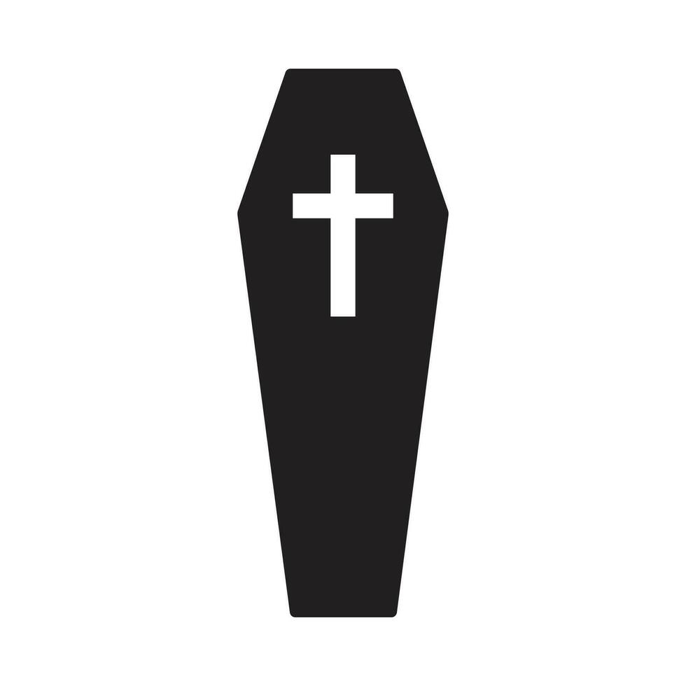 Coffin icon simple silhouette flat style vector illustration.