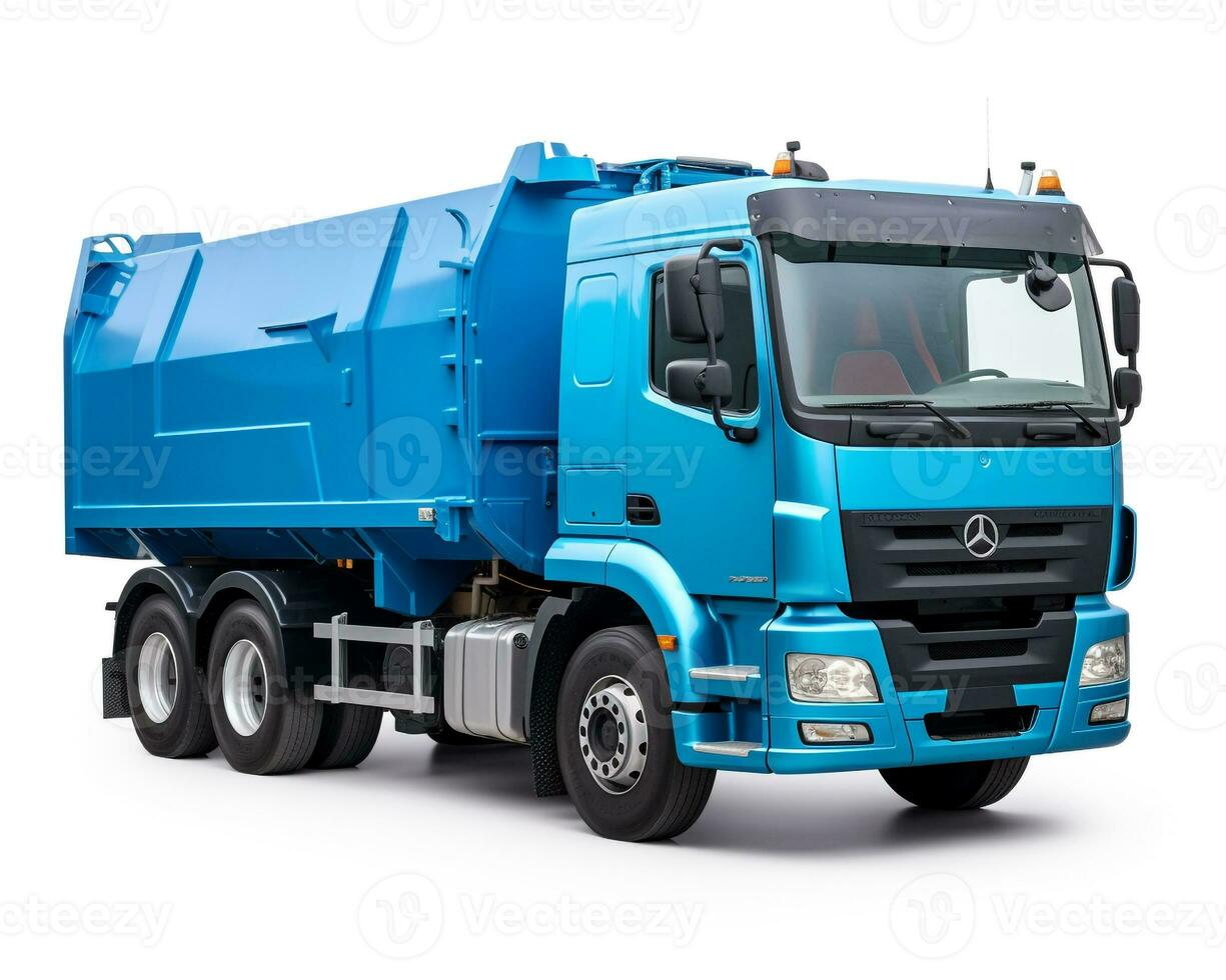 Garbage Truck on white background. Generative AI photo