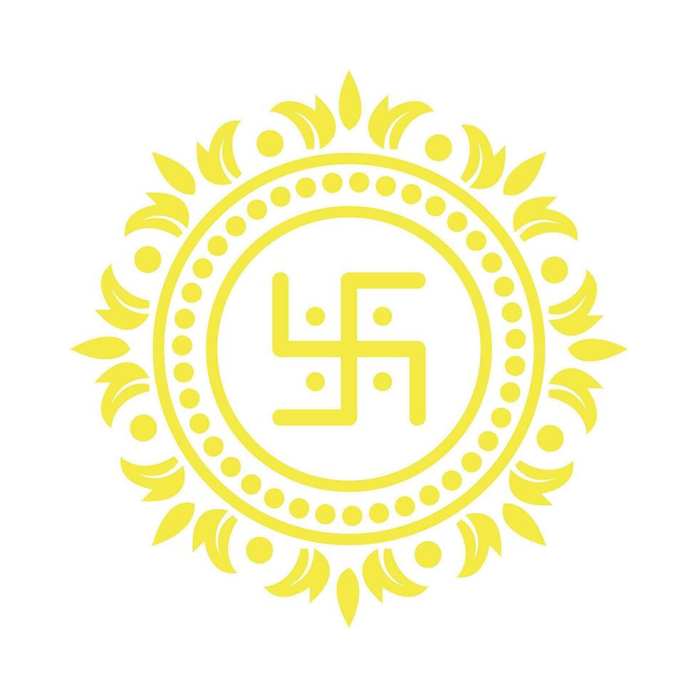 Swastika sign in Hindu culture vector