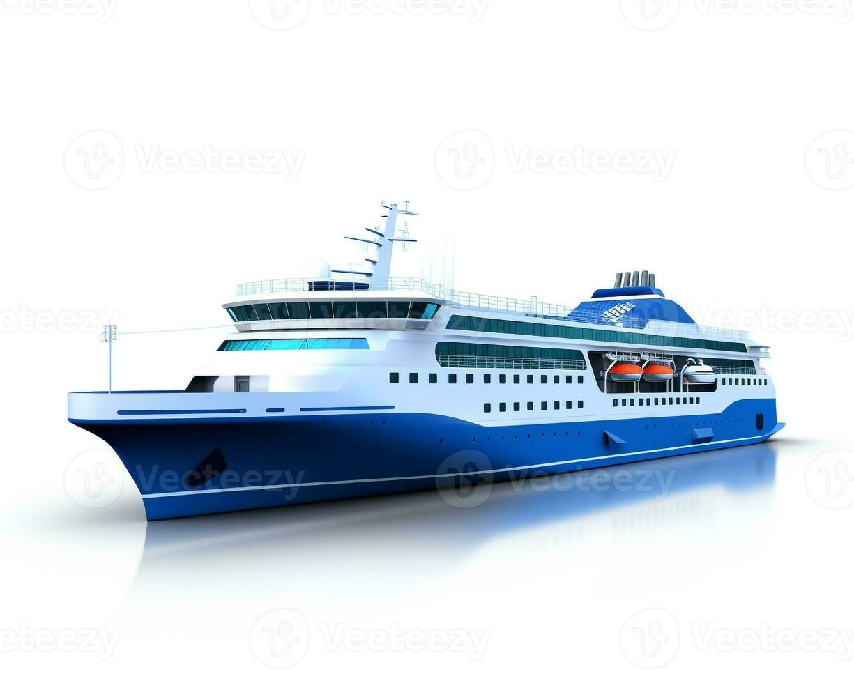 Ferry on white background. Generative AI photo