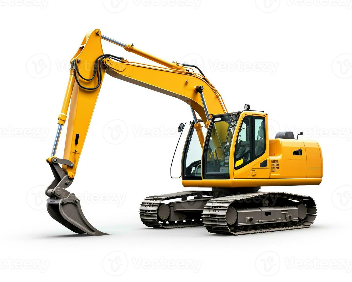 Excavator on white background. Generative AI photo