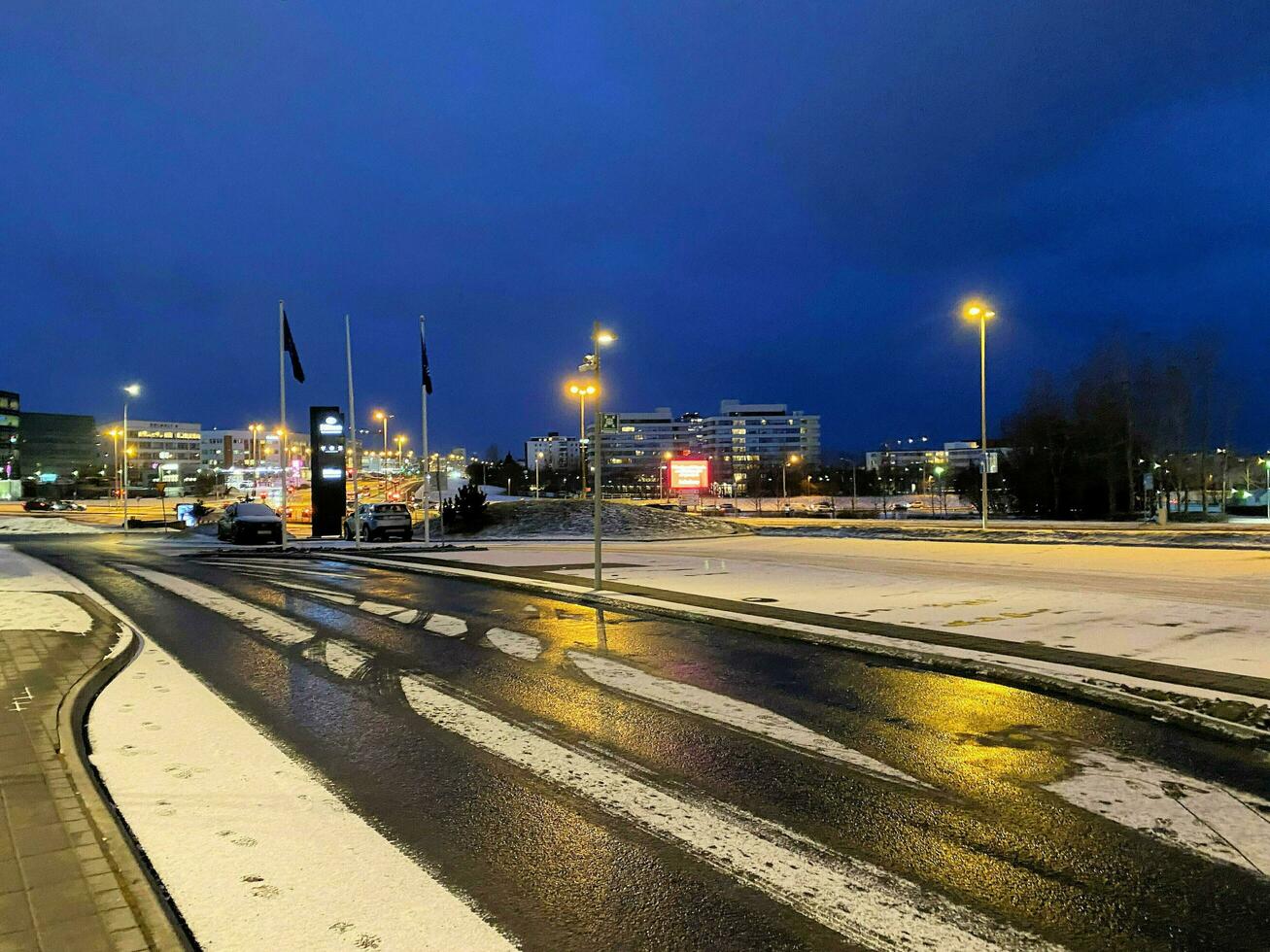 Reykjavik in Iceland at night photo