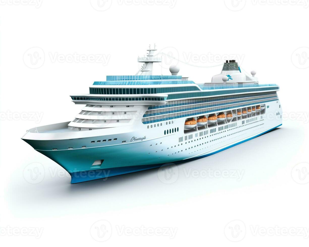 Cruise Ship on white background. Generative AI photo