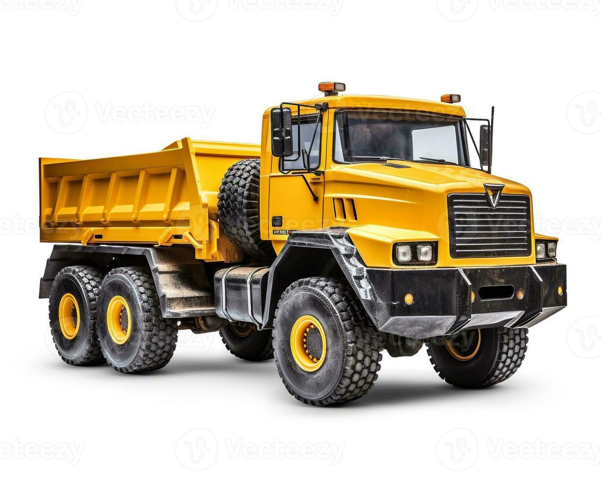 Construction Vehicle on white background. Generative AI photo