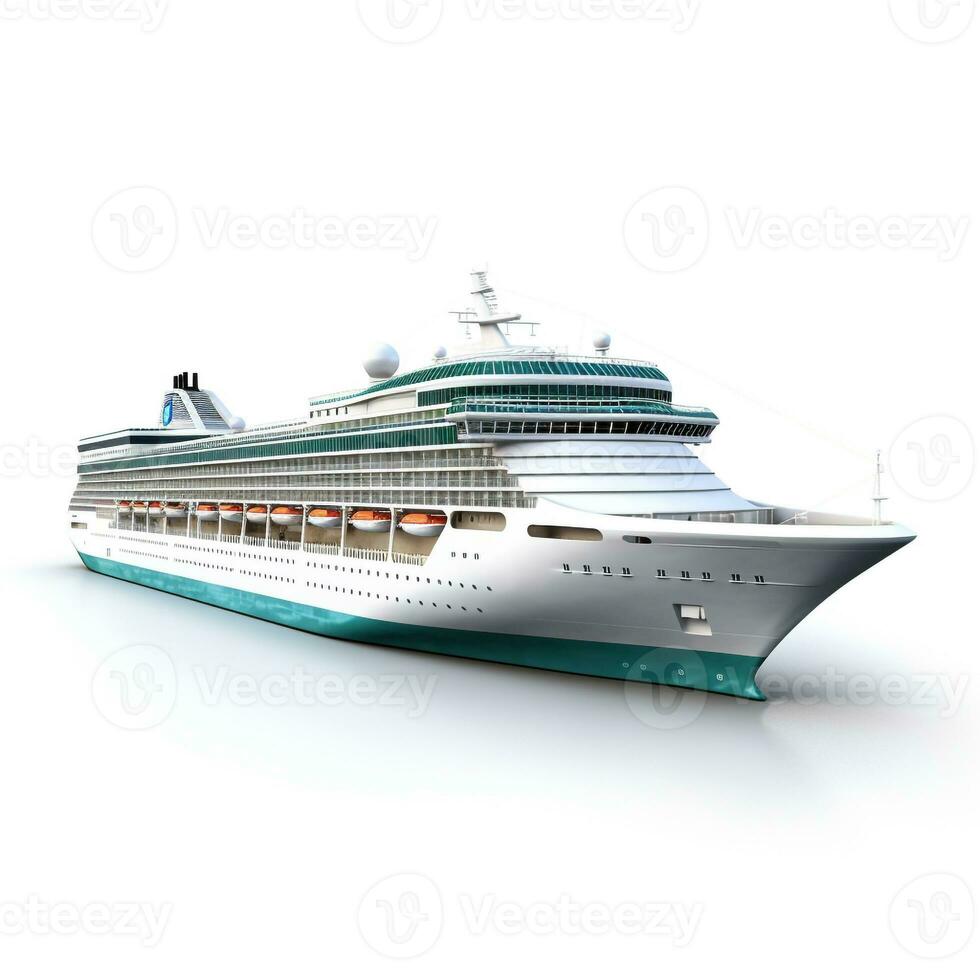 Cruise Ship on white background. Generative AI photo