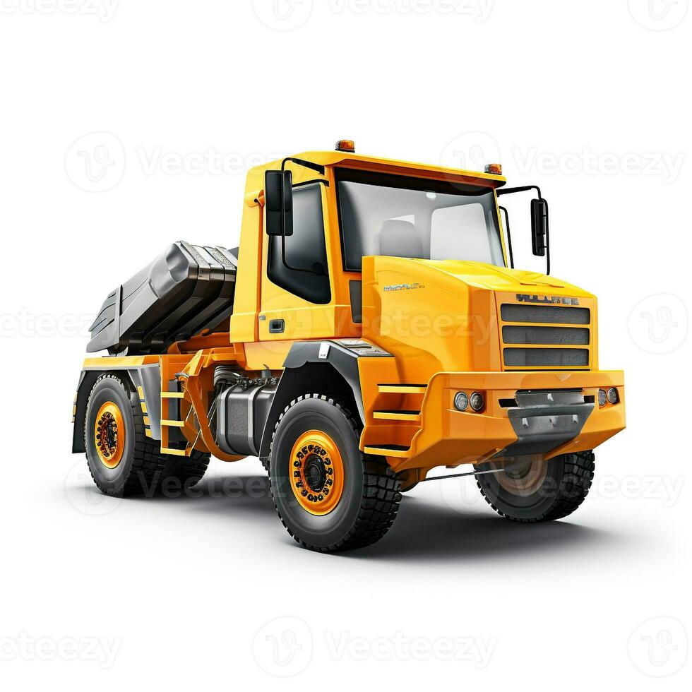 Construction Vehicle on white background. Generative AI photo