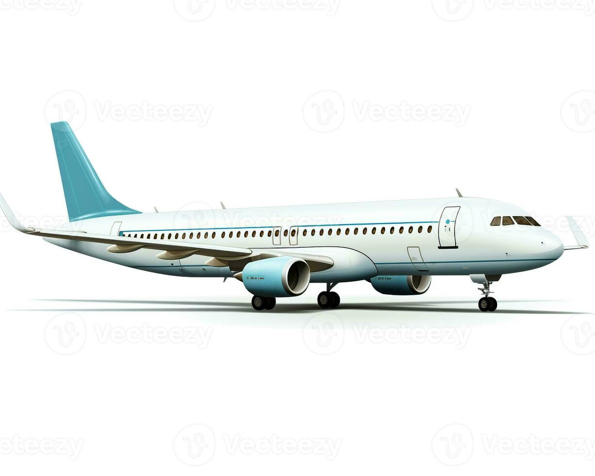 Charter Plane on white background. Generative AI photo