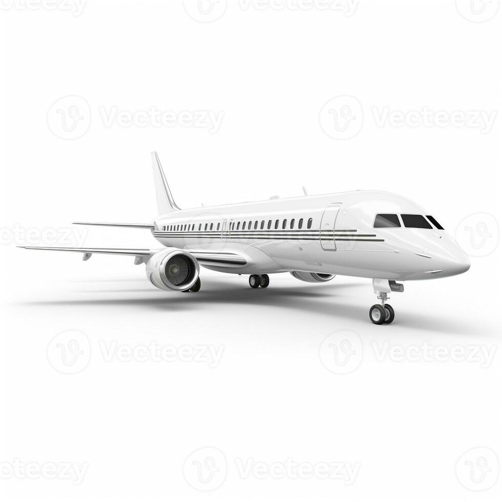 Charter Plane on white background. Generative AI photo