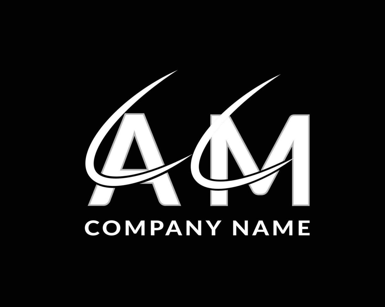 AM Letters logo icon design template elements vector