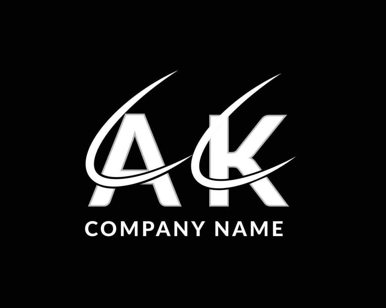 AK Letters logo icon design template elements vector