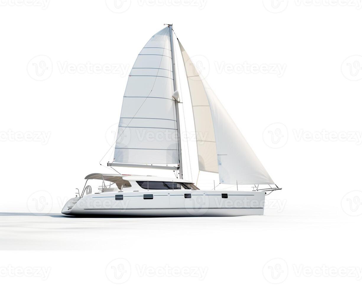 Catamaran on white background. Generative AI photo