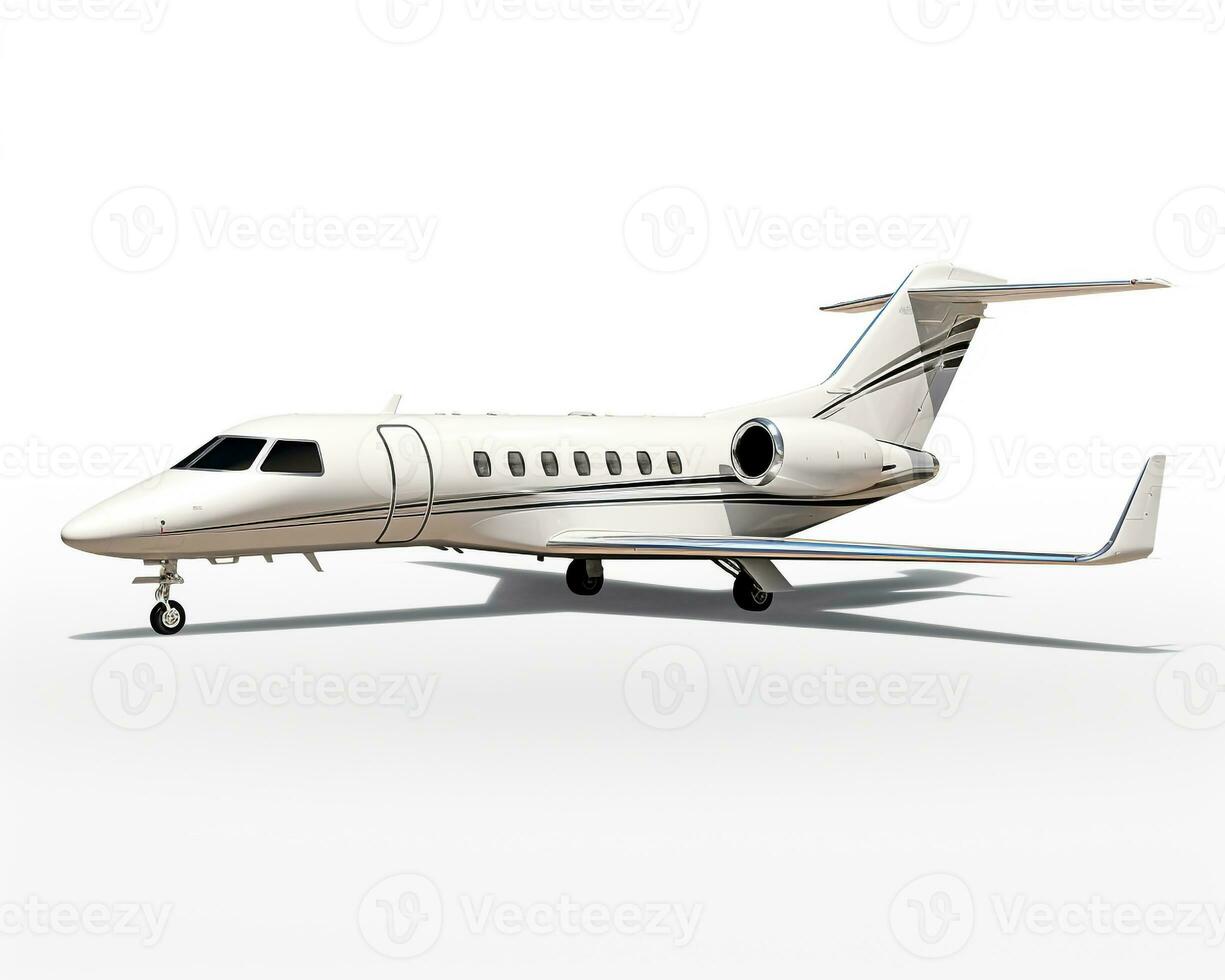 Business Jet on white background. Generative AI photo