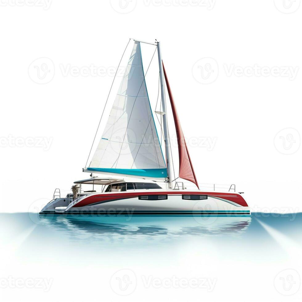 Catamaran on white background. Generative AI photo