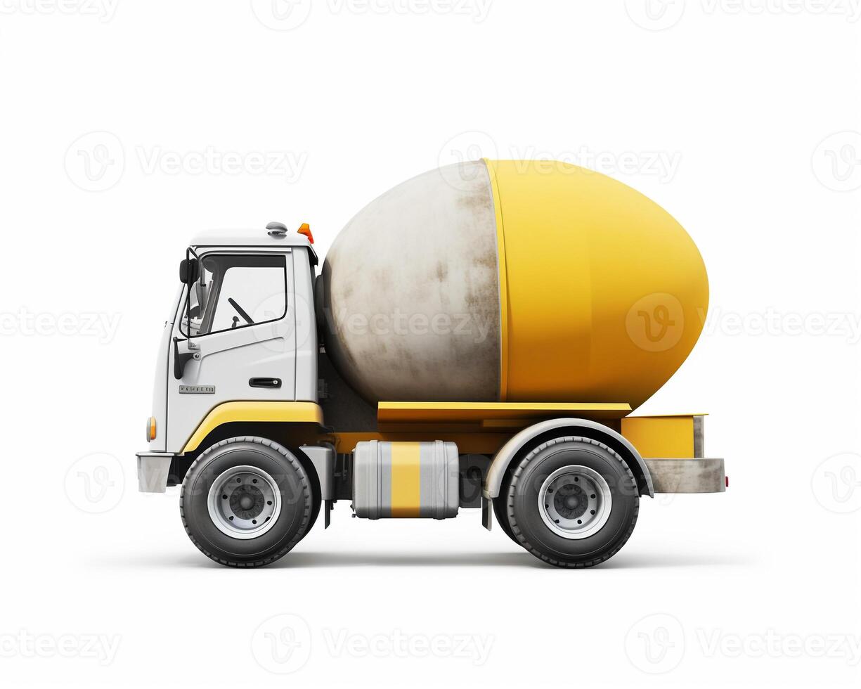 Cement Mixer on white background. Generative AI photo