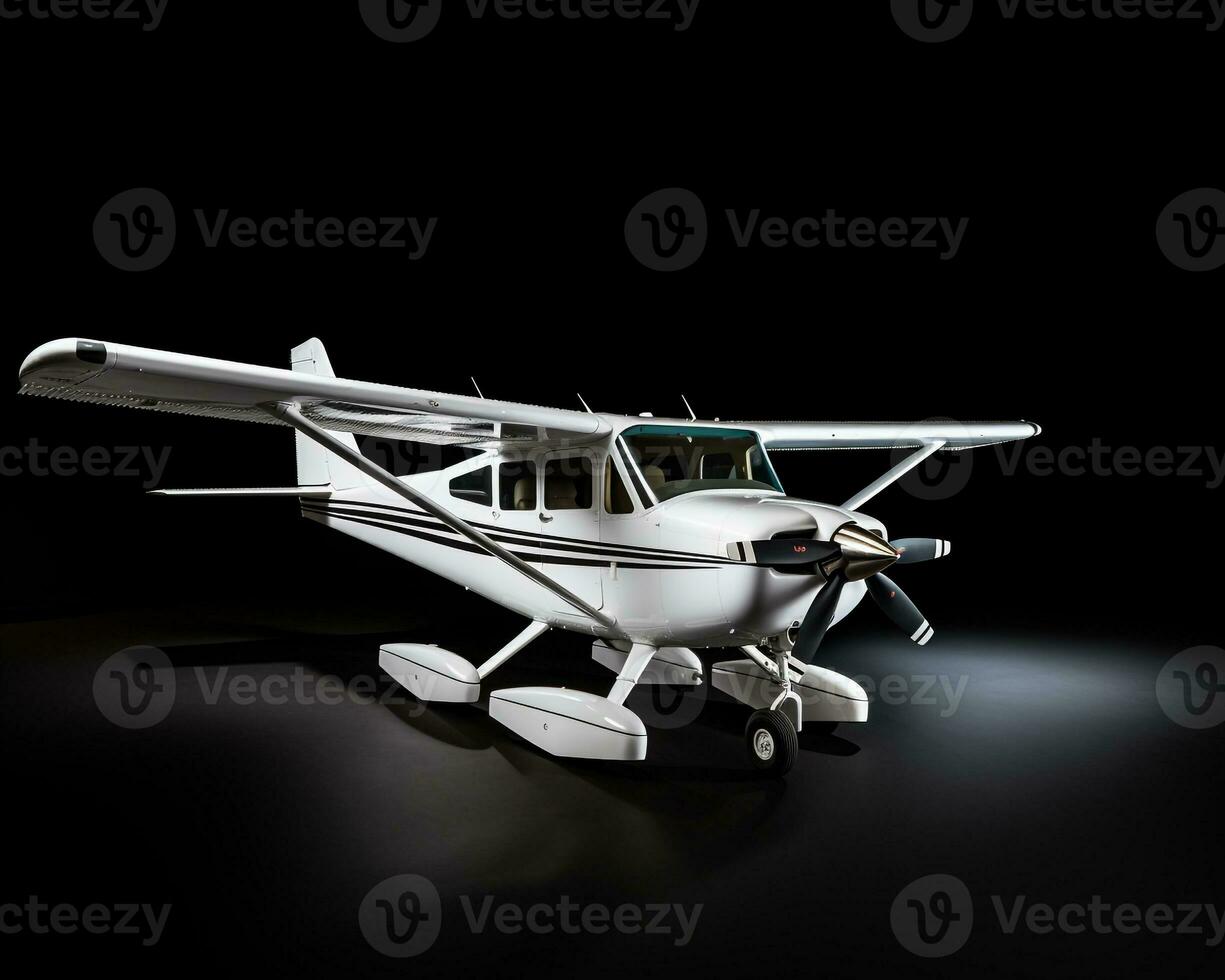 Cessna 172 on white background. Generative AI photo
