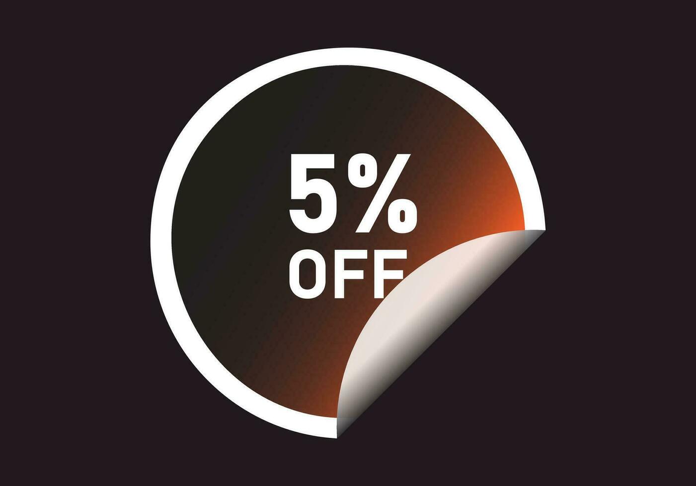 5 percent off banner. Discount sticker shape Vector illustration.