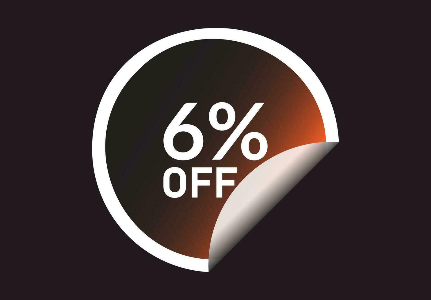 6 percent off banner. Discount sticker shape Vector illustration.