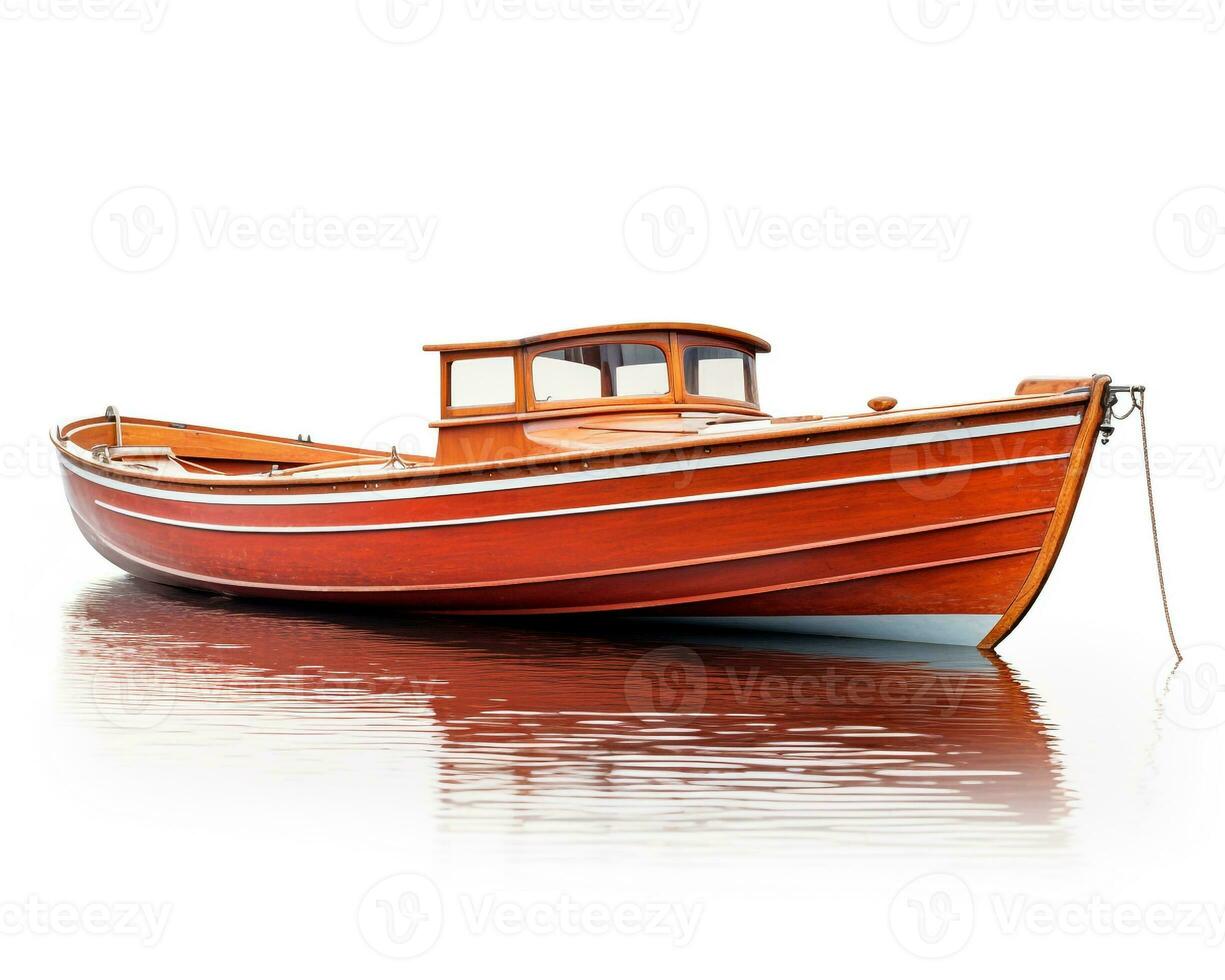 Boat on white background. Generative AI photo