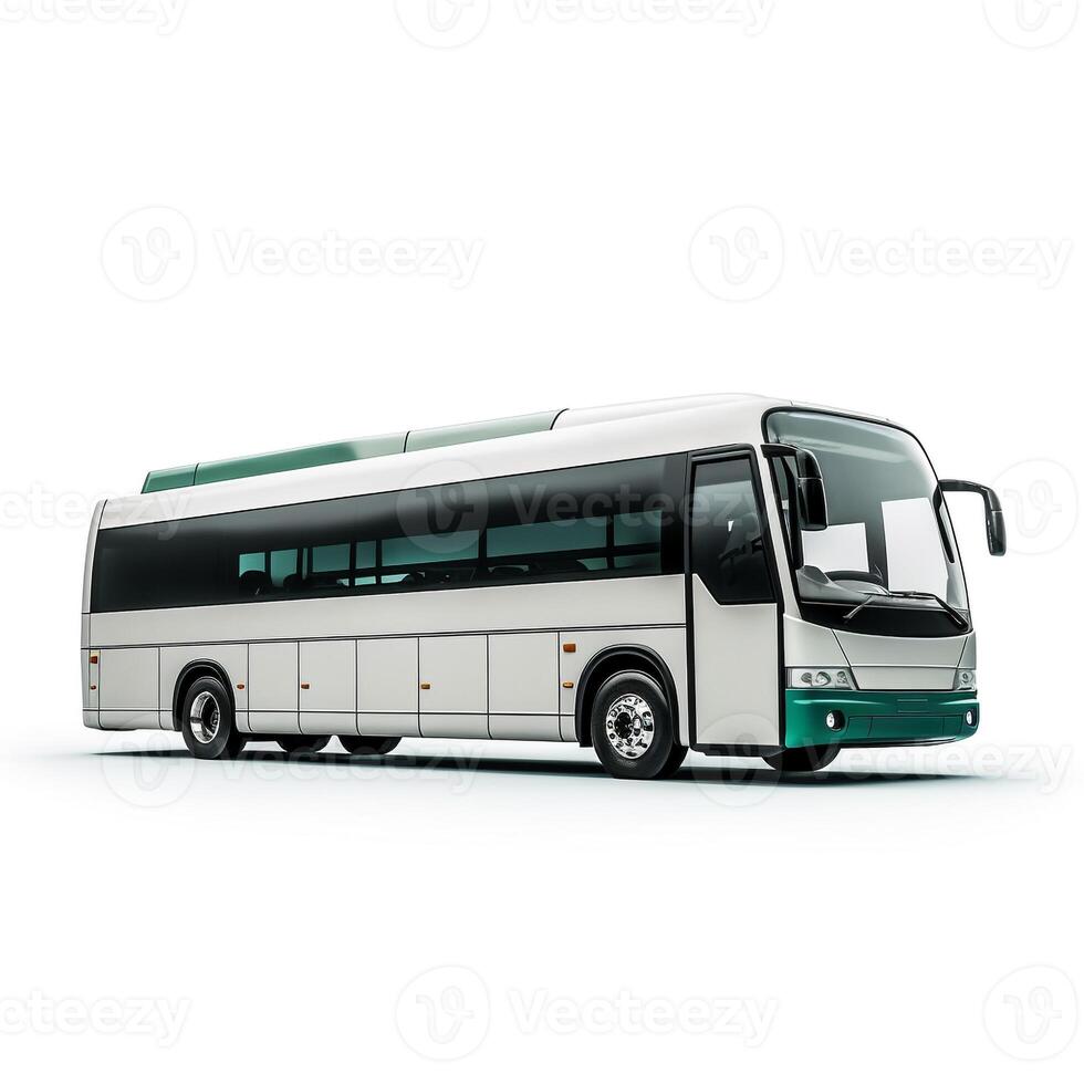 Bus on white background. Generative AI photo