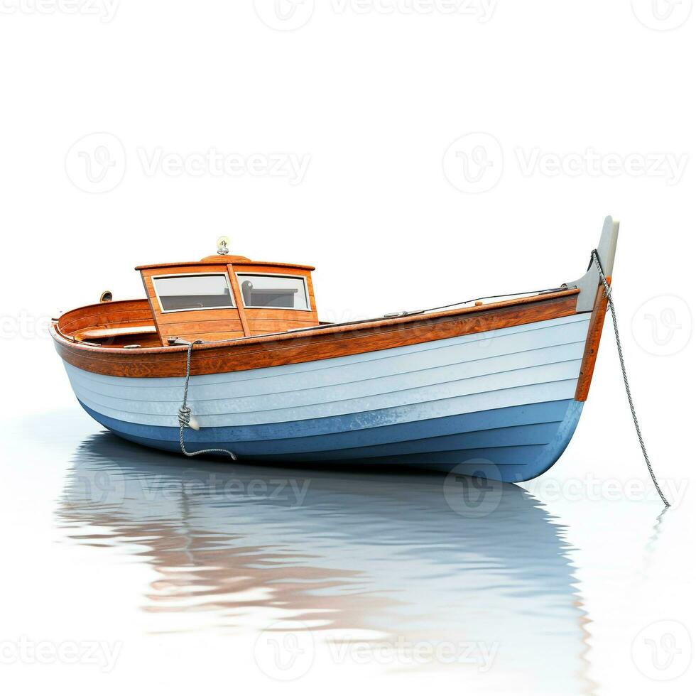 Boat on white background. Generative AI photo