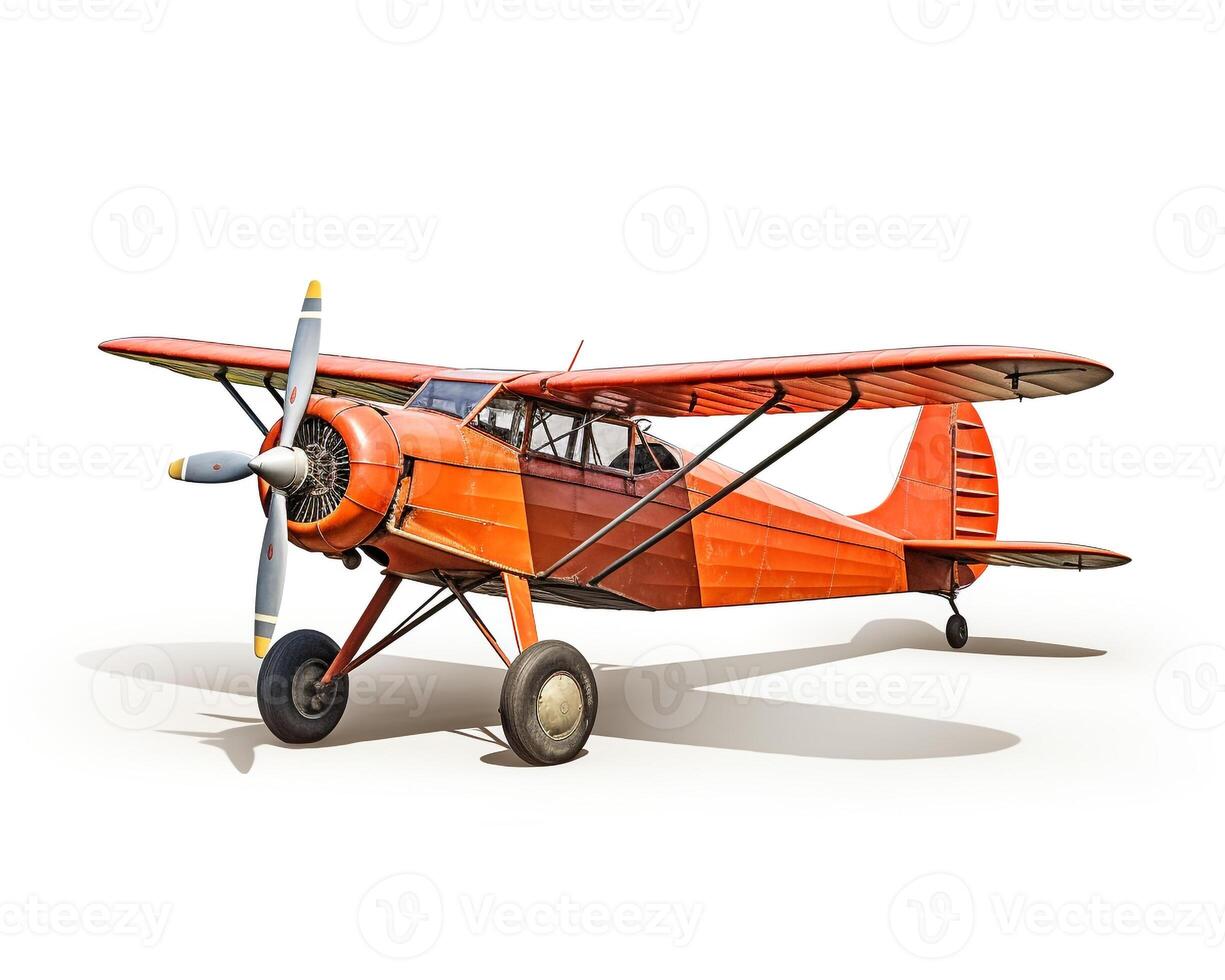 Bush Plane on white background. Generative AI photo