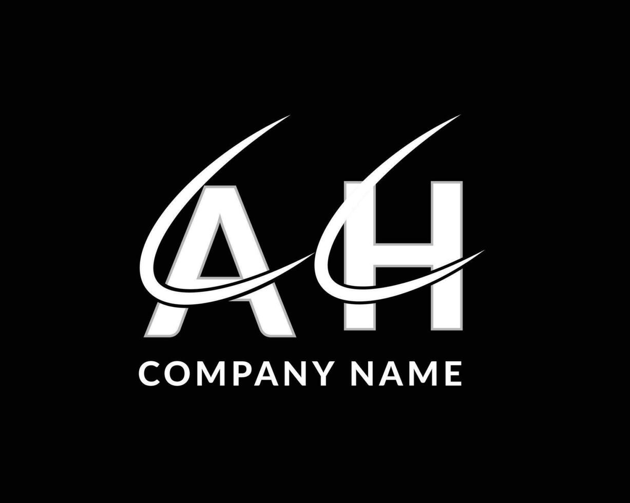 AH Letter s logo icon design template elements vector