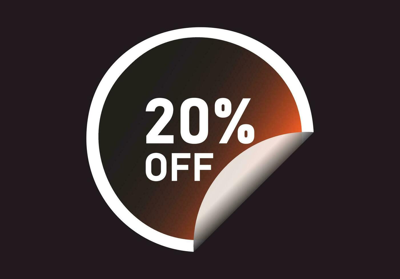 20 percent off banner. Discount sticker shape Vector illustration.