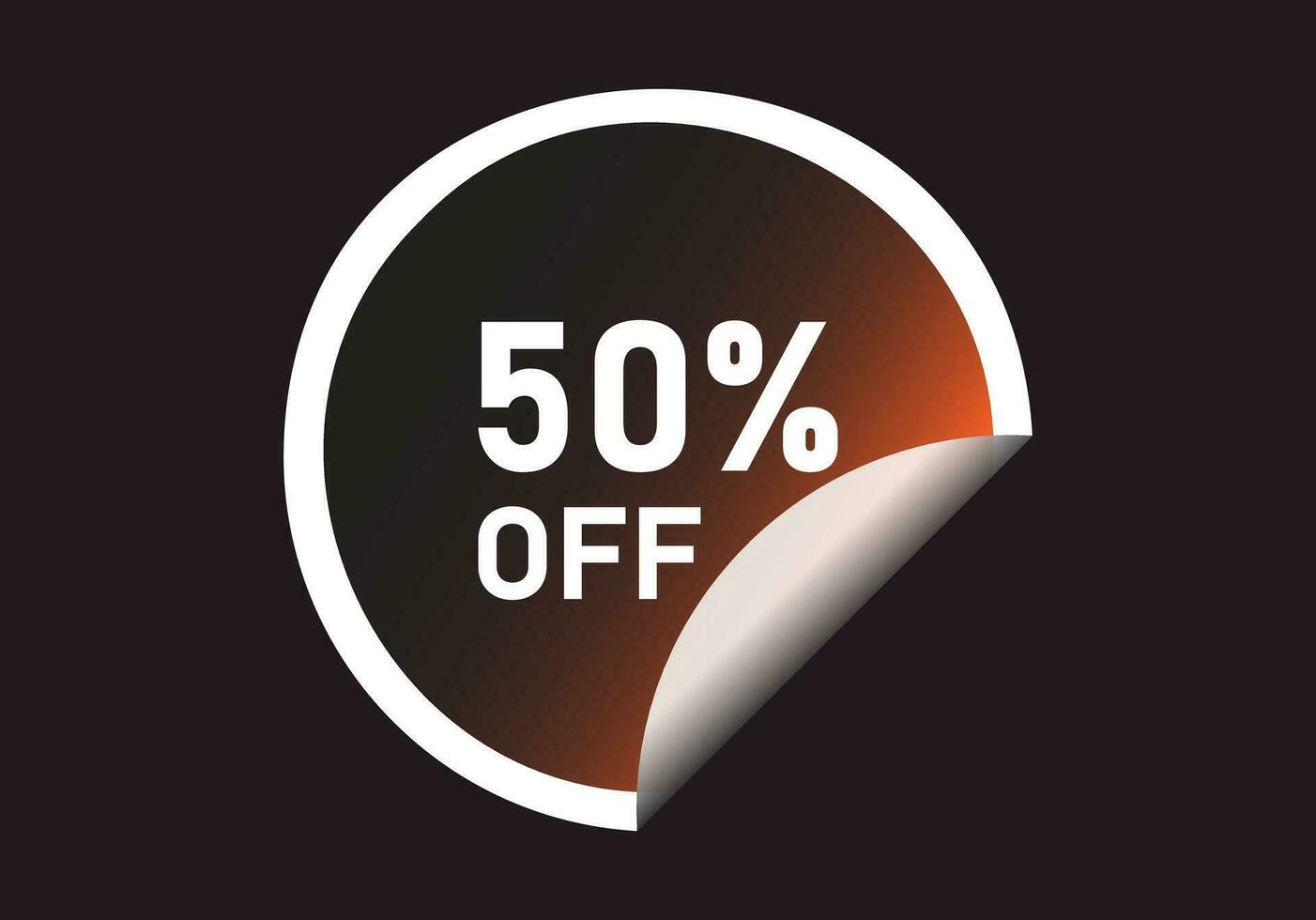 50 percent off banner. Discount sticker shape Vector illustration.