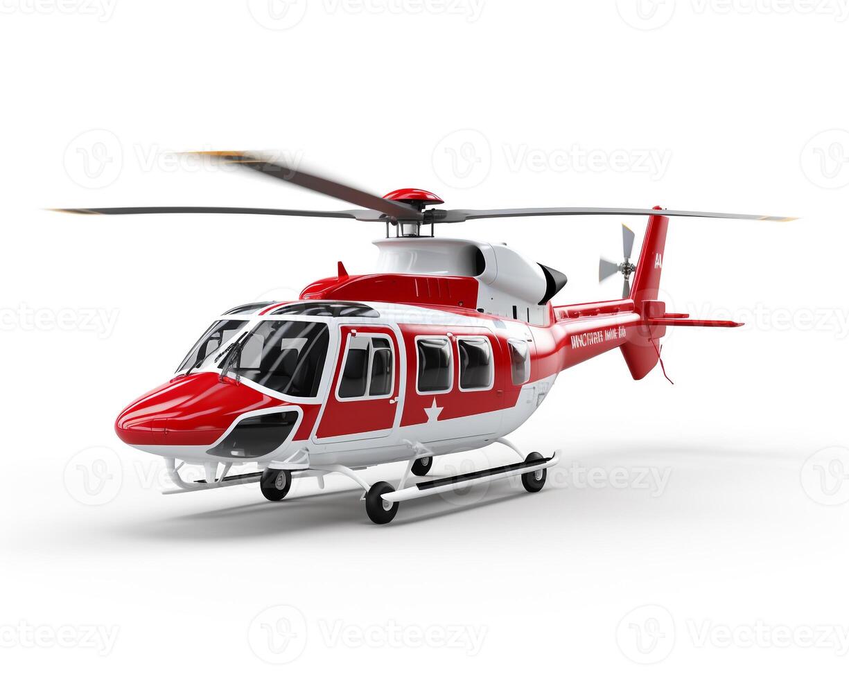 Air Ambulance on white background. Generative AI photo