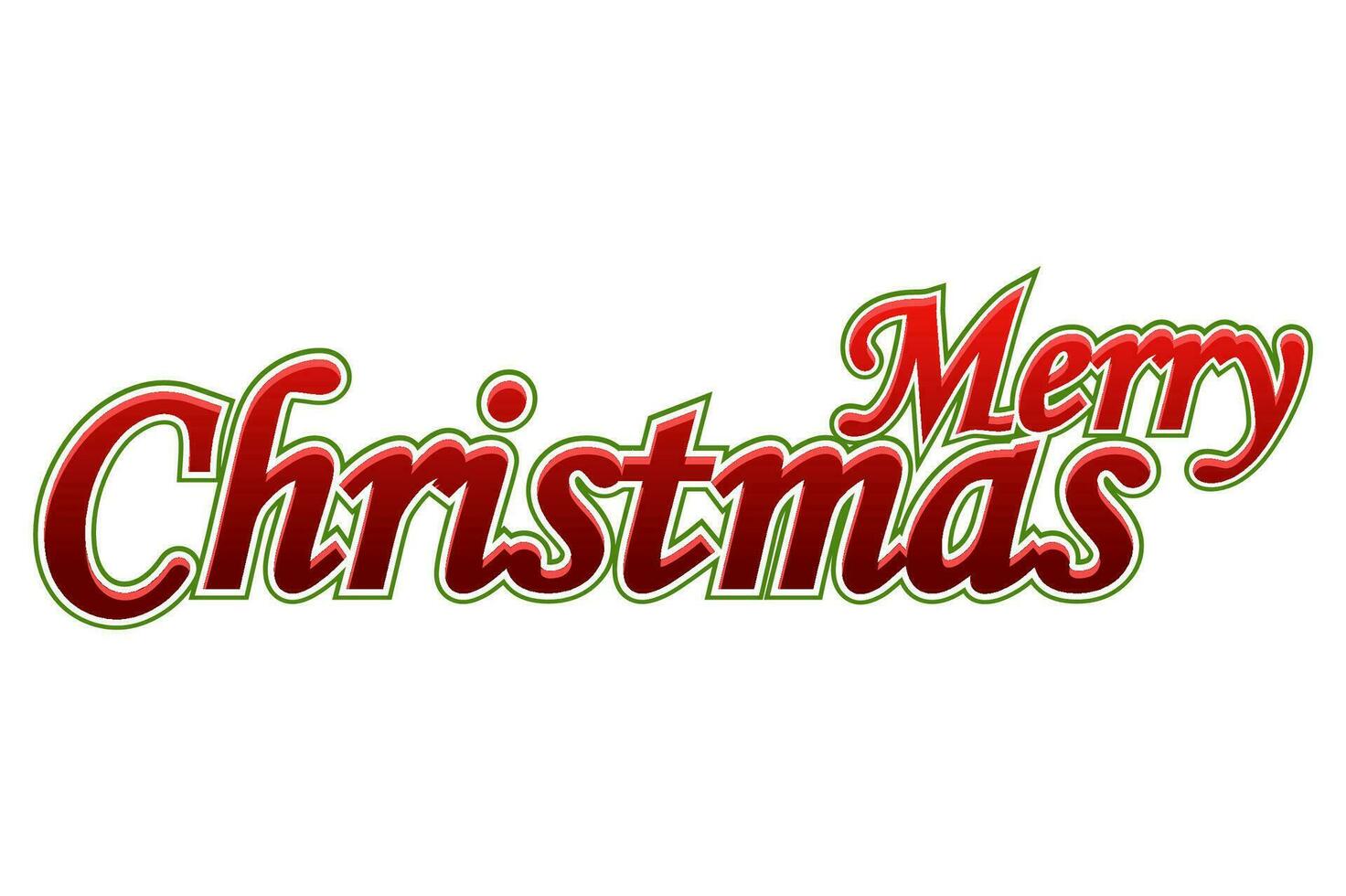 Merry Christmas red text isolated on a white background. Vector holiday illustration element.