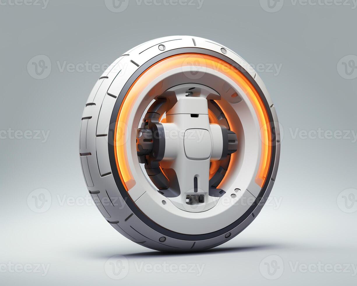 Monowheel on white background. Generative AI photo