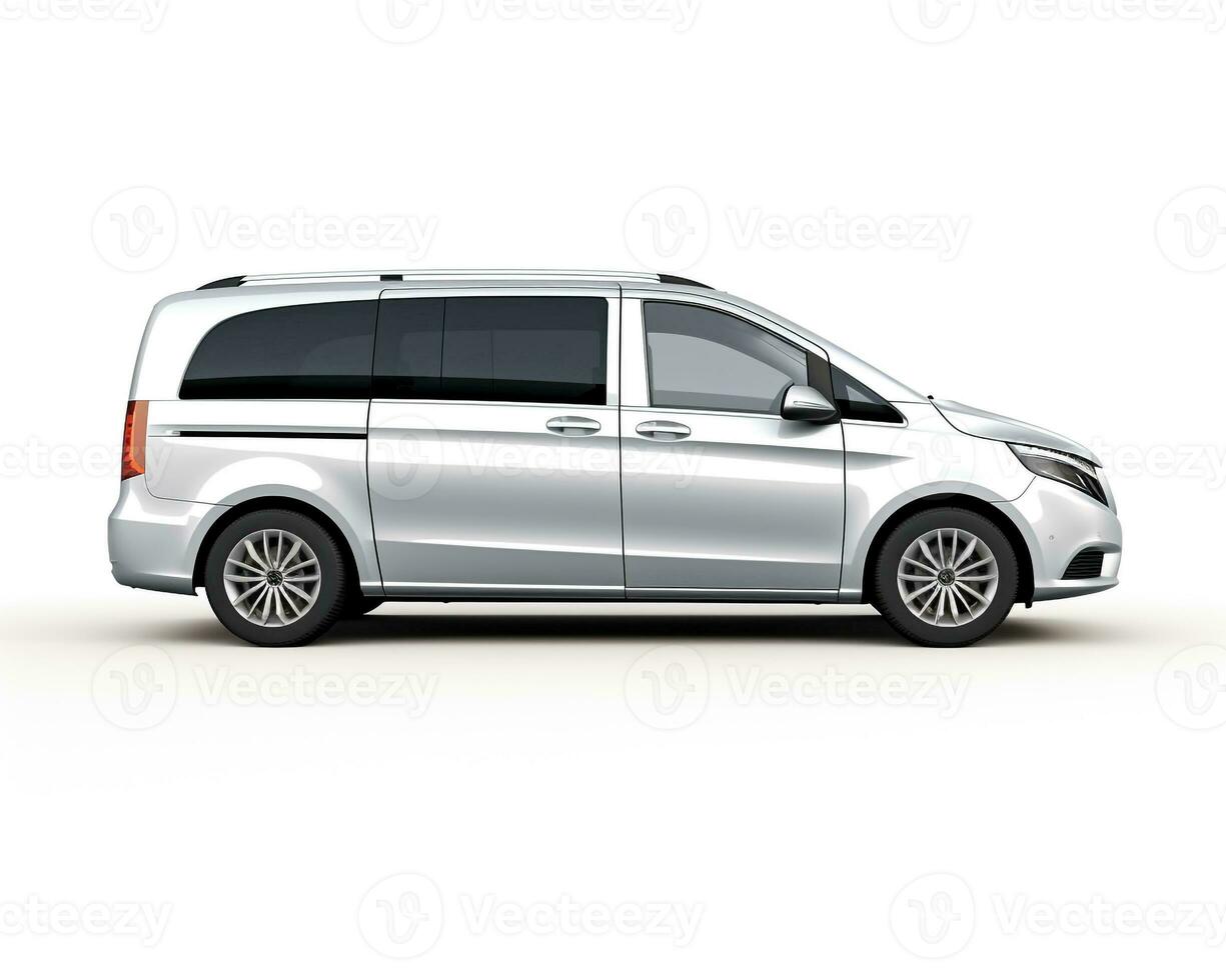 Minivan on white background. Generative AI photo