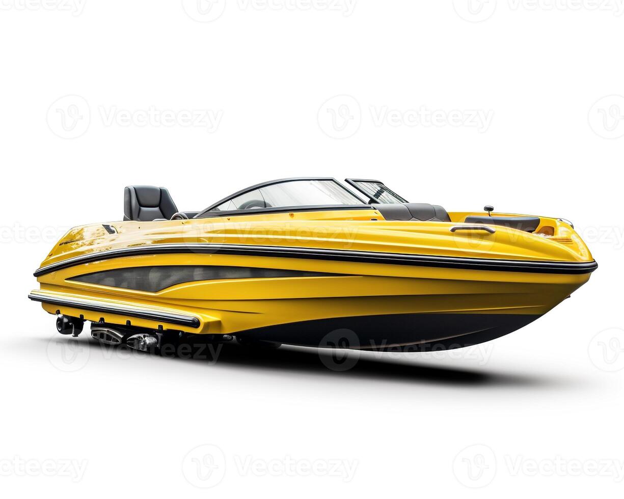 Jet Boat on white background. Generative AI photo