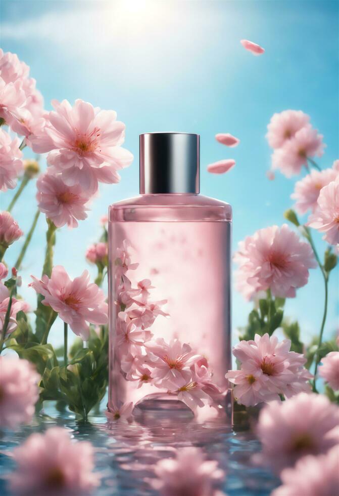 Ai generated Perfume bottle mockup photo