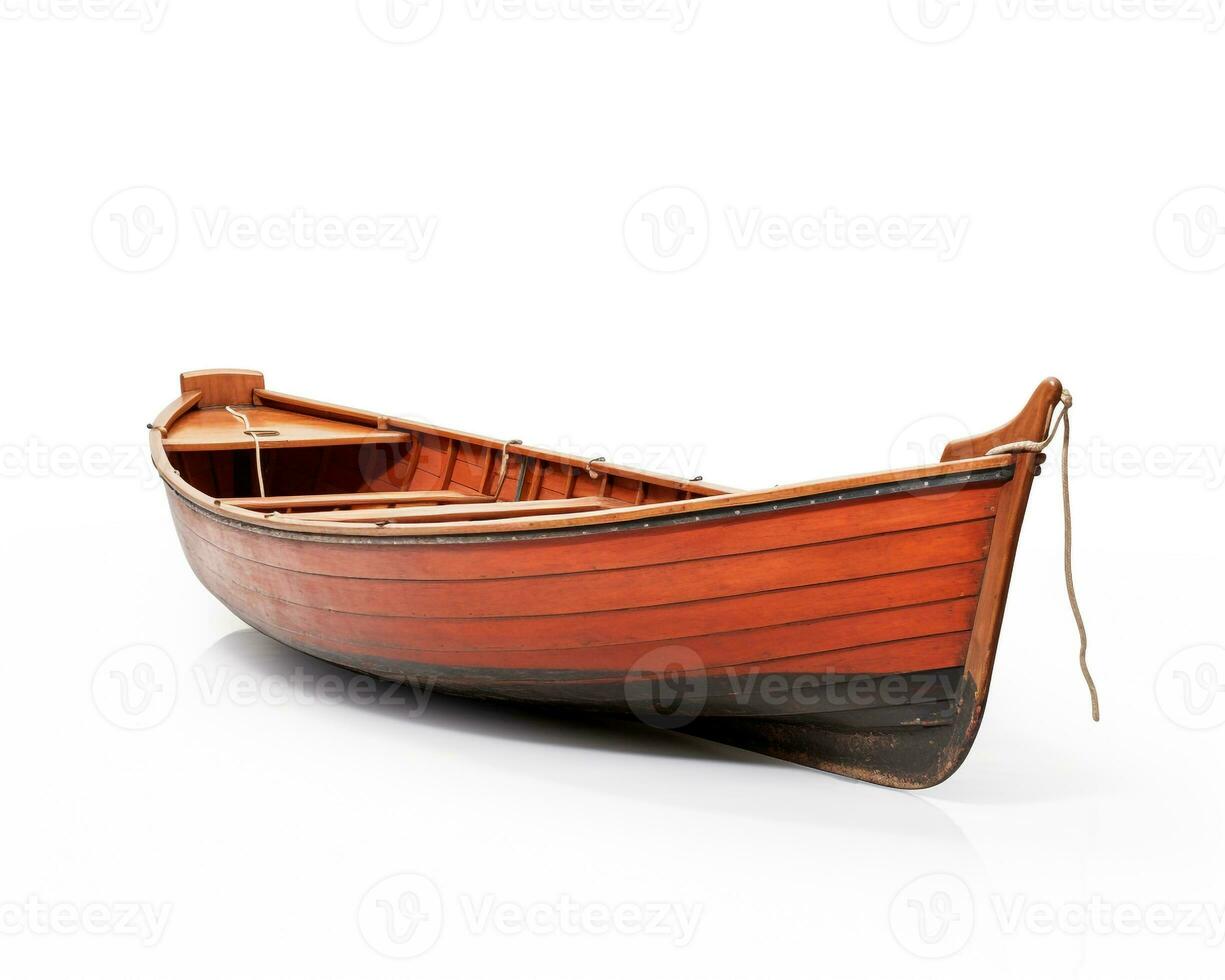 Rowboat on white background. Generative AI photo