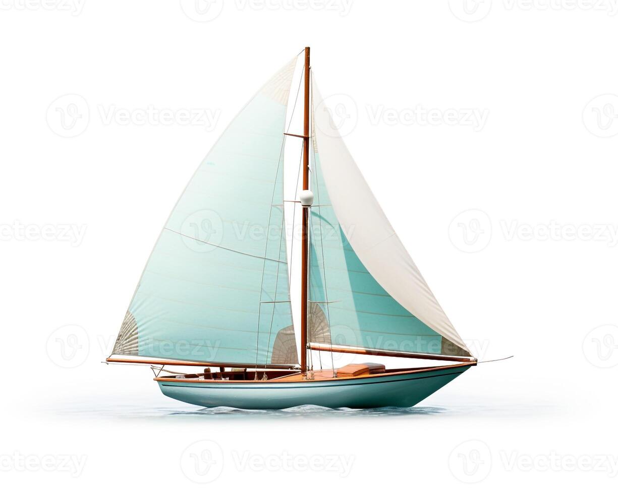 velero en blanco antecedentes. generativo ai foto