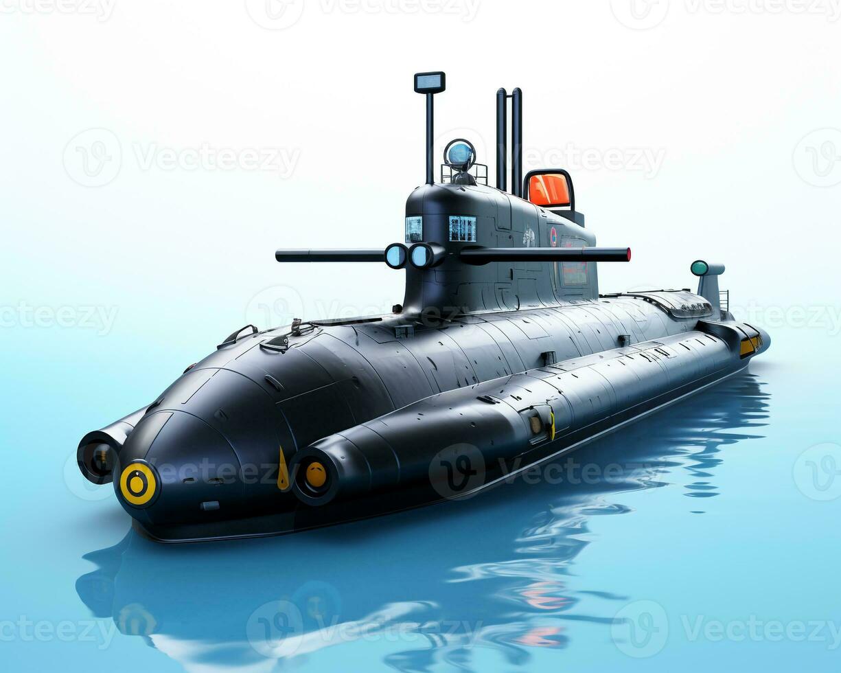 Research Submarine on white background. Generative AI photo