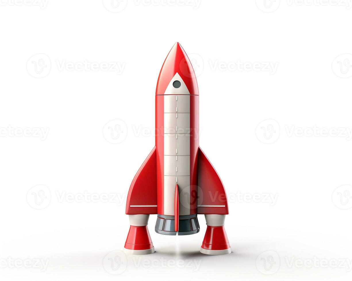 Rocket on white background. Generative AI photo